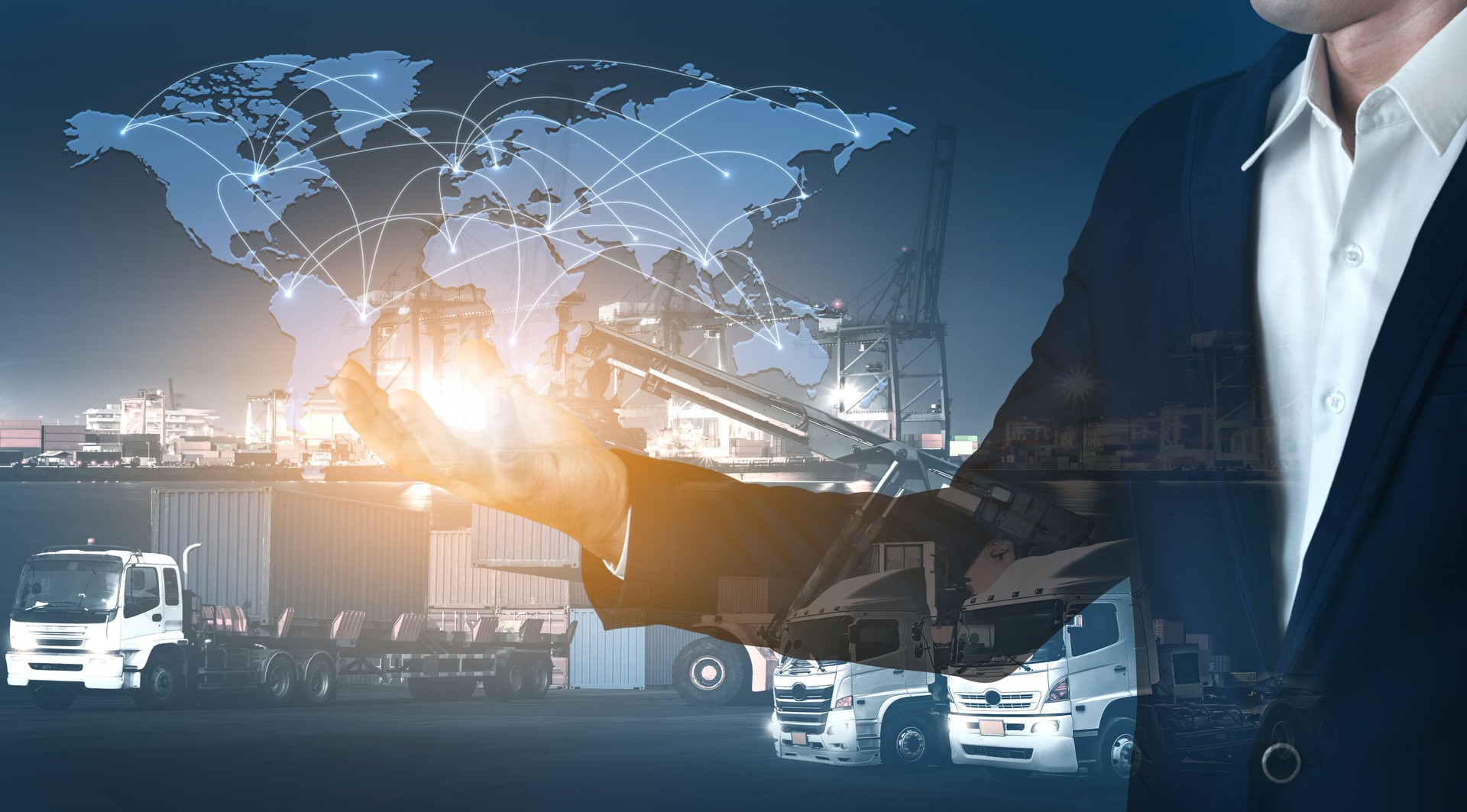 Logistique import-export et concept de transport mondial Industriel