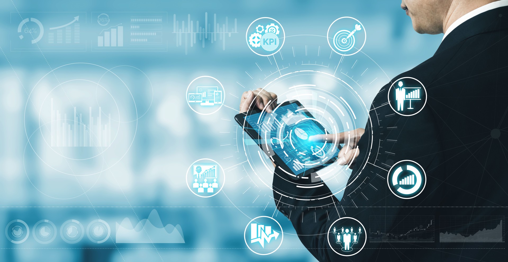 Indicateur de performance clé KPI pour le concept d'entreprise